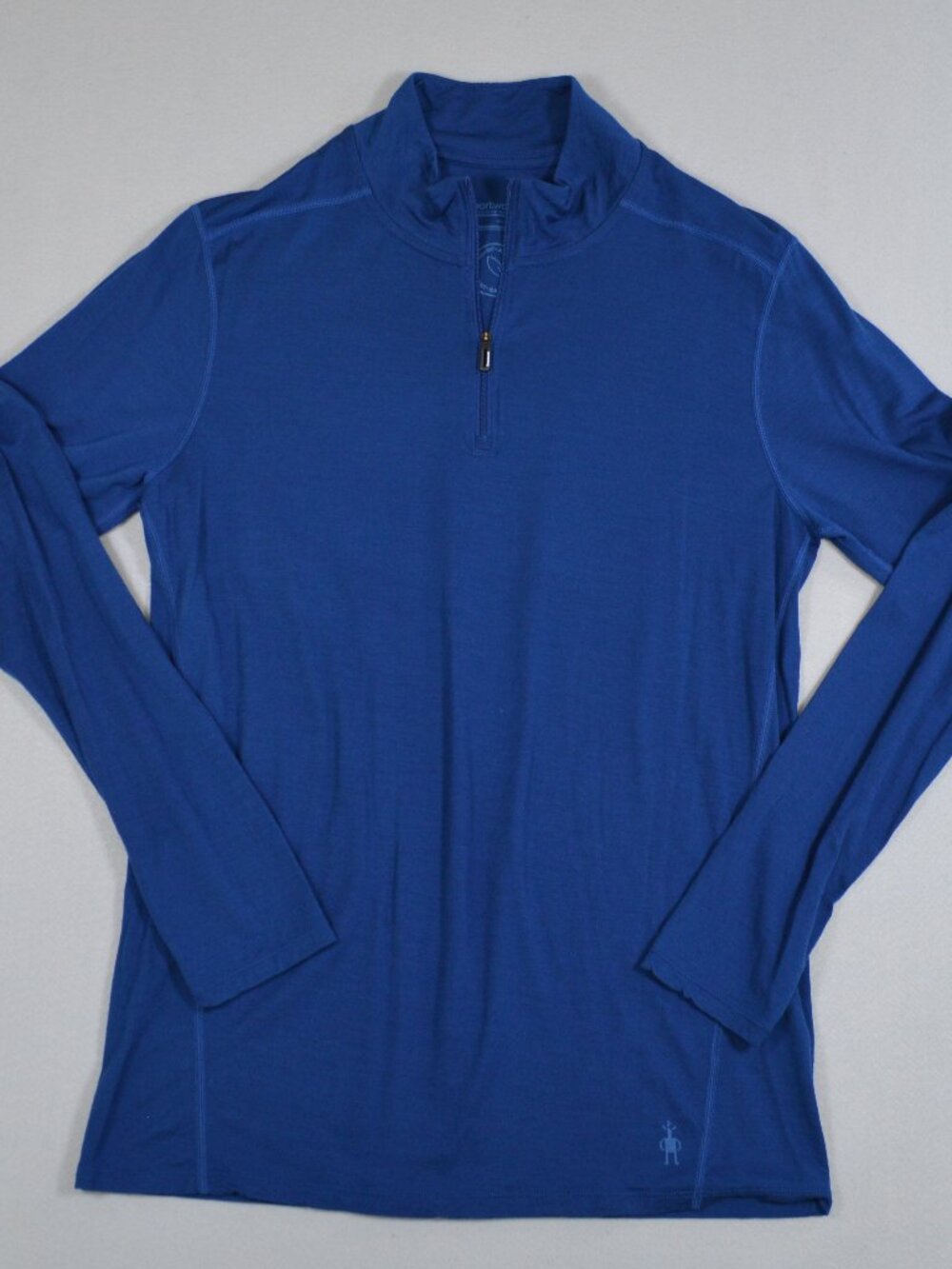 Smartwool Merino 150 Base Layer 1/4 Zip Shirt Men’s Medium Blue Plant Based Dye